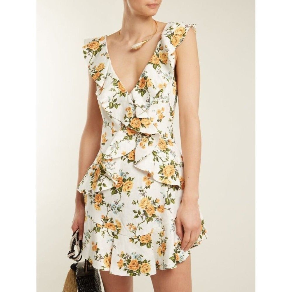 NWT. ZIMMERMANN Floral Print Mini Dress AU1 / US 6